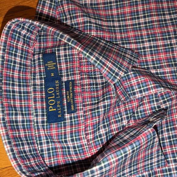 Men's polo button up size medium slim fit - Picture 2 of 4